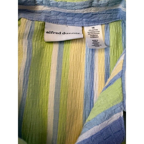 Alfred Dunner Women's Striped Short Sleeve Butterfly Embroidery Top Size 16 (D) - Picture 3 of 4